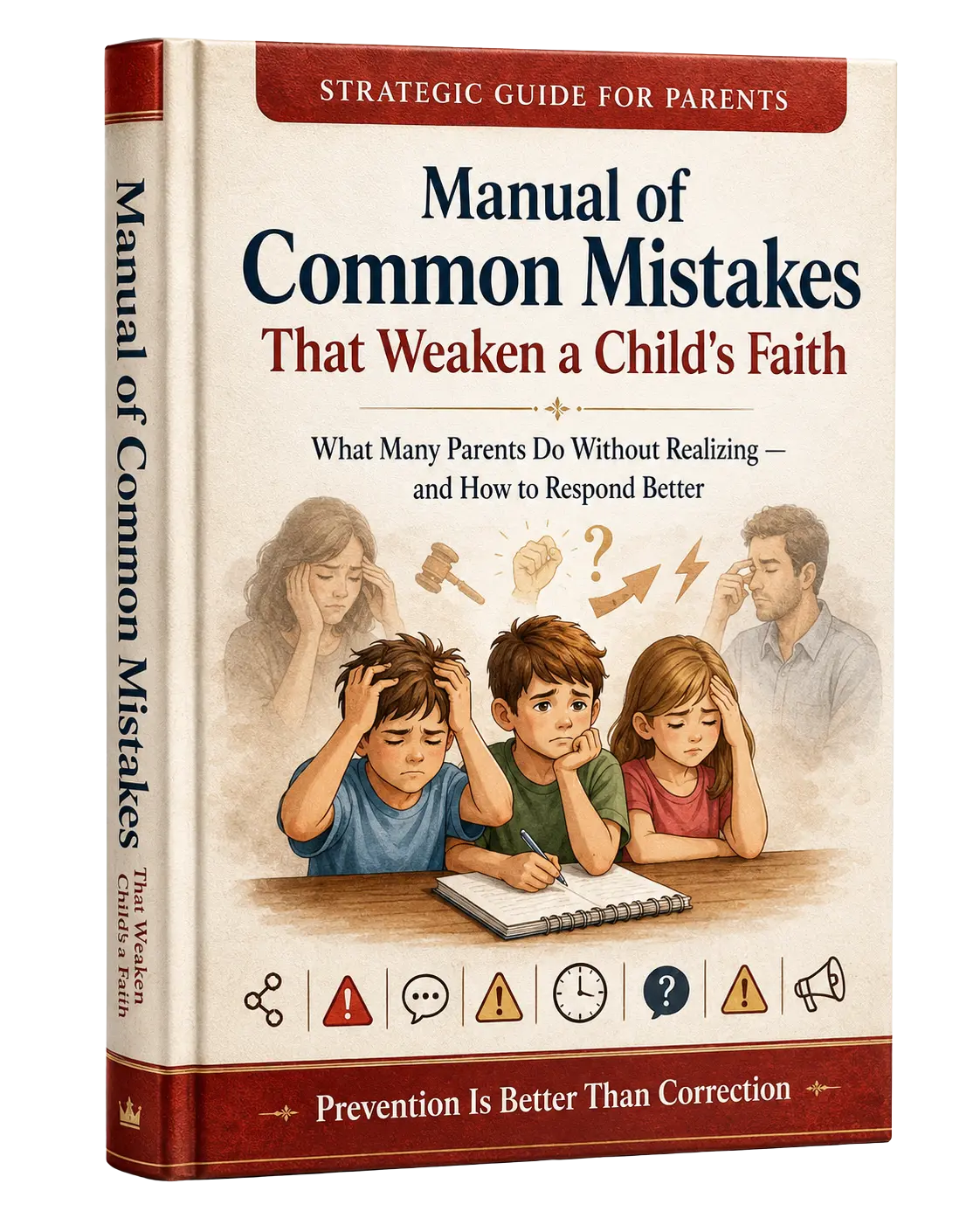 Cover of the bonus book Manual of Common Mistakes That Weaken a Child's Faith: what many parents do without realizing, and how to respond better.